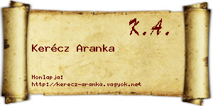 Kerécz Aranka névjegykártya