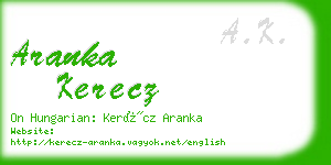 aranka kerecz business card